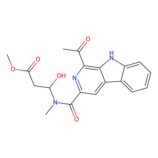 2D Structure of methyl (3S)-3-[(1-acetyl-9H-pyrido[3,4-b]indole-3-carbonyl)-methylamino]-3-hydroxypropanoate