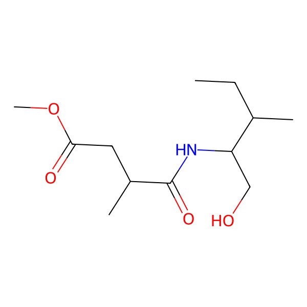 2D Structure of Methyl-4-((1-hydroxy-3-methylpentan-2-yl)amino)-3-methyl-4-oxobutanoate