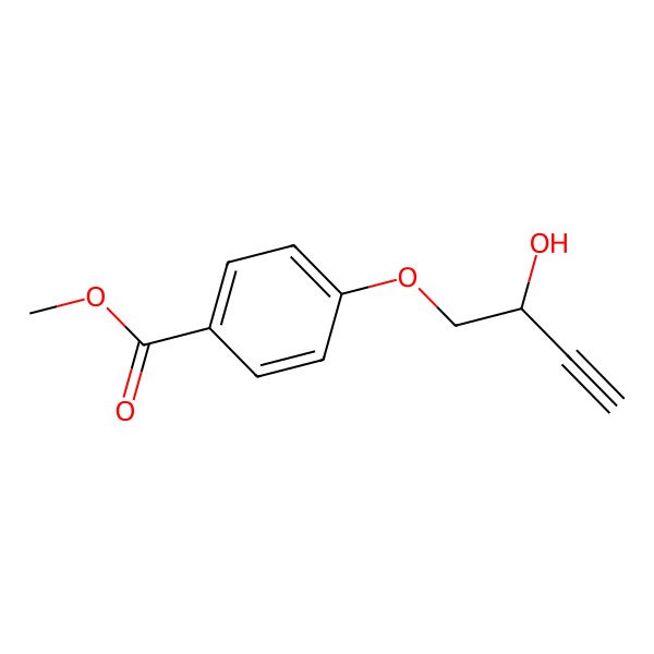 2D Structure of Methyl 4-(2-hydroxybut-3-ynoxy)benzoate