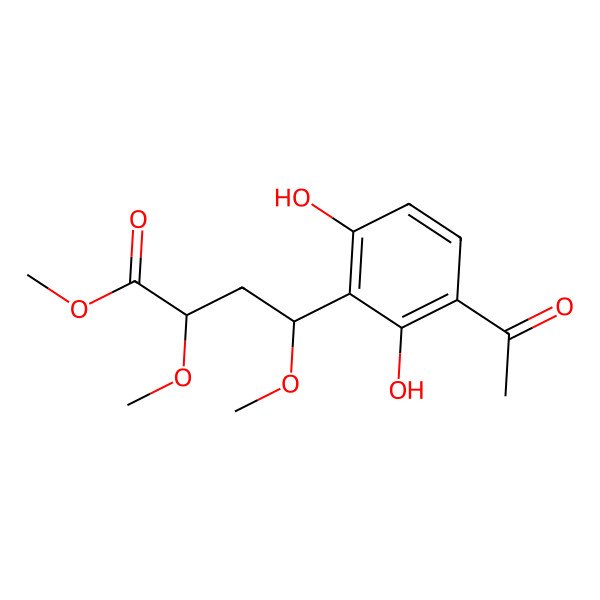 2D Structure of Methyl 4-(3-acetyl-2,6-dihydroxyphenyl)-2,4-dimethoxybutanoate