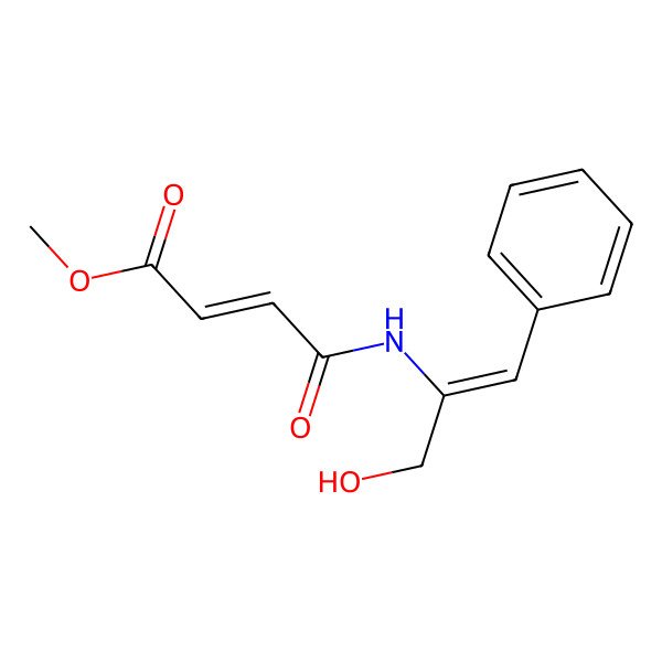 2D Structure of Methyl 4-[(3-hydroxy-1-phenylprop-1-en-2-yl)amino]-4-oxobut-2-enoate