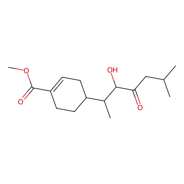 2D Structure of Methyl 4-(3-hydroxy-6-methyl-4-oxoheptan-2-yl)cyclohexene-1-carboxylate