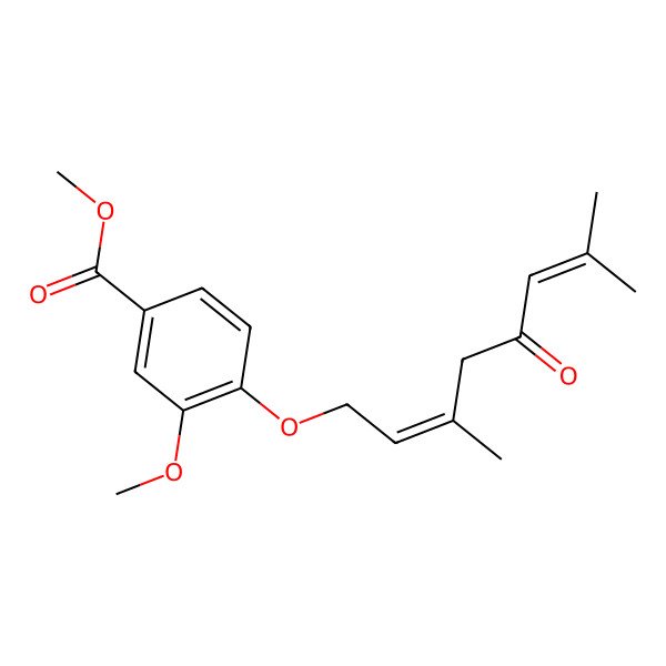 2D Structure of Methyl 4-(3,7-dimethyl-5-oxoocta-2,6-dienoxy)-3-methoxybenzoate 2D Structure of Methyl 4-(3,7-dimethyl-5-oxoocta-2,6-dienoxy)-3-methoxybenzoate