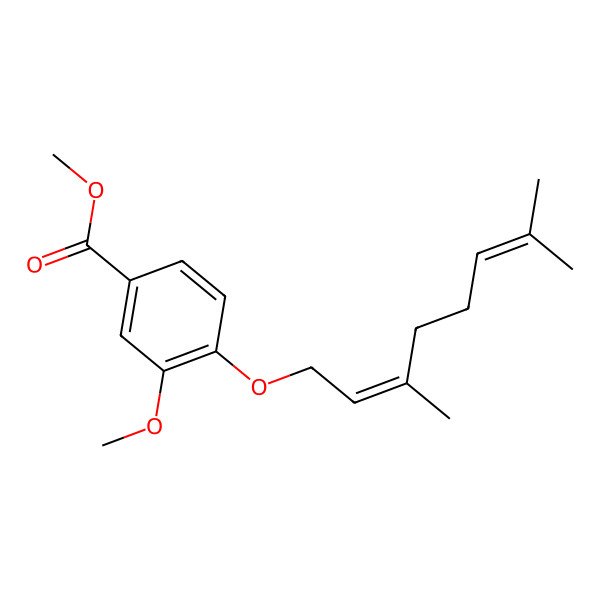 2D Structure of Methyl 4-(3,7-dimethylocta-2,6-dienoxy)-3-methoxybenzoate 2D Structure of Methyl 4-(3,7-dimethylocta-2,6-dienoxy)-3-methoxybenzoate