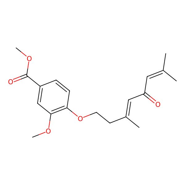 2D Structure of methyl 4-[(3Z)-3,7-dimethyl-5-oxoocta-3,6-dienoxy]-3-methoxybenzoate