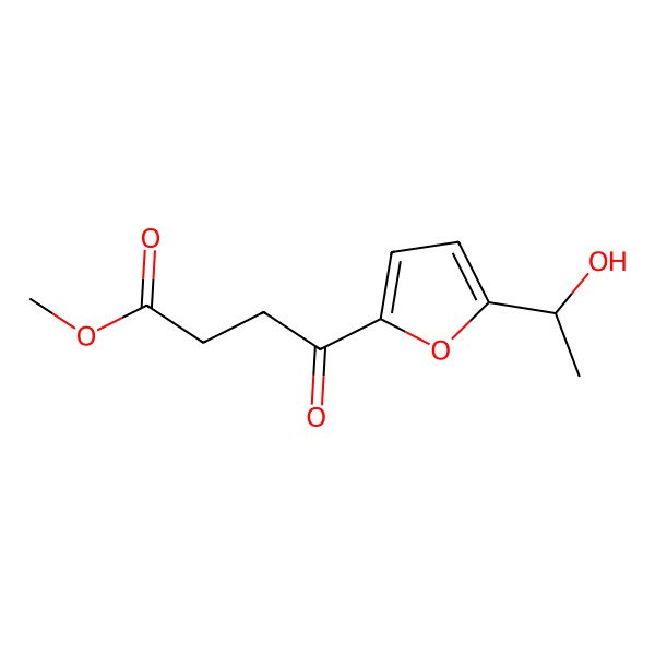 2D Structure of Methyl 4-[5-(1-hydroxyethyl)furan-2-yl]-4-oxobutanoate