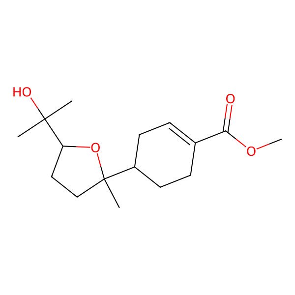 2D Structure of Methyl 4-[5-(2-hydroxypropan-2-yl)-2-methyloxolan-2-yl]cyclohexene-1-carboxylate