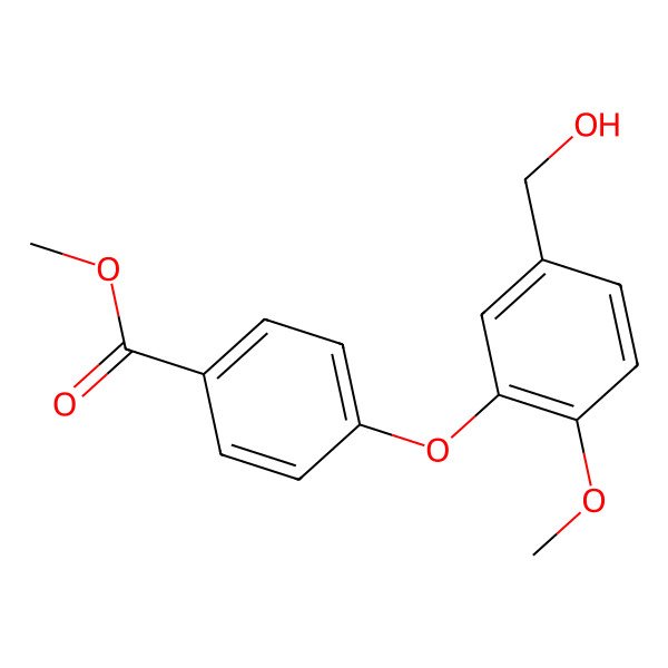 2D Structure of Methyl 4-[5-(hydroxymethyl)-2-methoxyphenoxy]benzoate