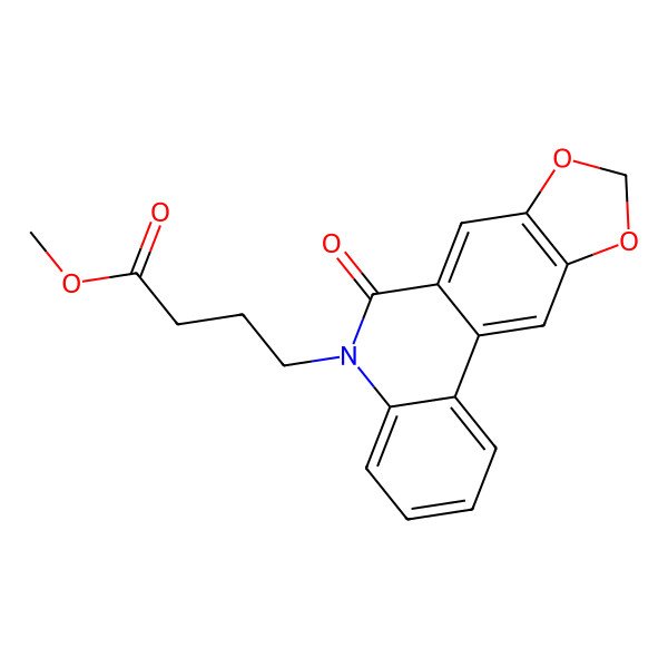 2D Structure of Methyl 4-(6-oxo-[1,3]dioxolo[4,5-j]phenanthridin-5-yl)butanoate