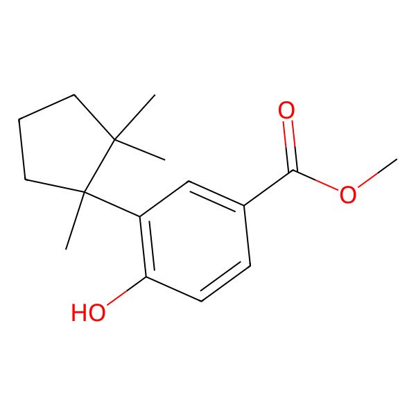 2D Structure of Methyl 4-hydroxy-3-(1,2,2-trimethylcyclopentyl)benzoate