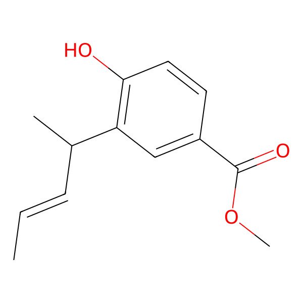 2D Structure of Methyl 4-hydroxy-3-pent-3-en-2-ylbenzoate 2D Structure of Methyl 4-hydroxy-3-pent-3-en-2-ylbenzoate