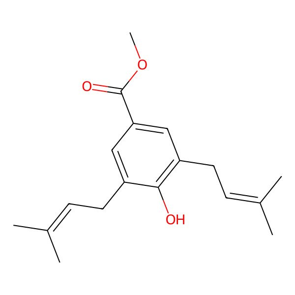 2D Structure of Methyl 4-hydroxy-3,5-bis(3-methylbut-2-enyl)benzoate
