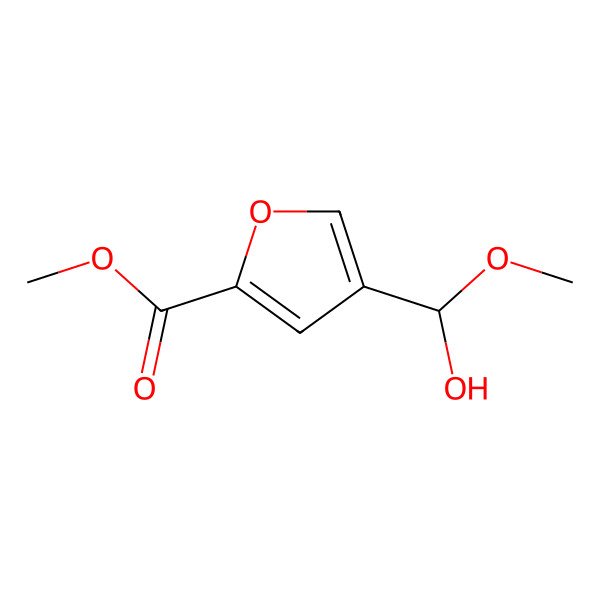 2D Structure of Methyl 4-[hydroxy(methoxy)methyl]furan-2-carboxylate