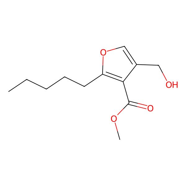 2D Structure of Methyl 4-(hydroxymethyl)-2-pentylfuran-3-carboxylate
