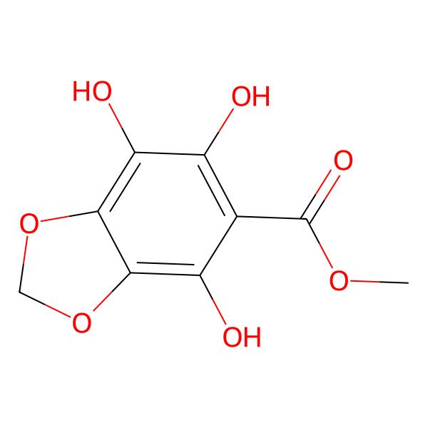 2D Structure of Methyl 4,6,7-trihydroxy-2H-1,3-benzodioxole-5-carboxylate 2D Structure of Methyl 4,6,7-trihydroxy-2H-1,3-benzodioxole-5-carboxylate