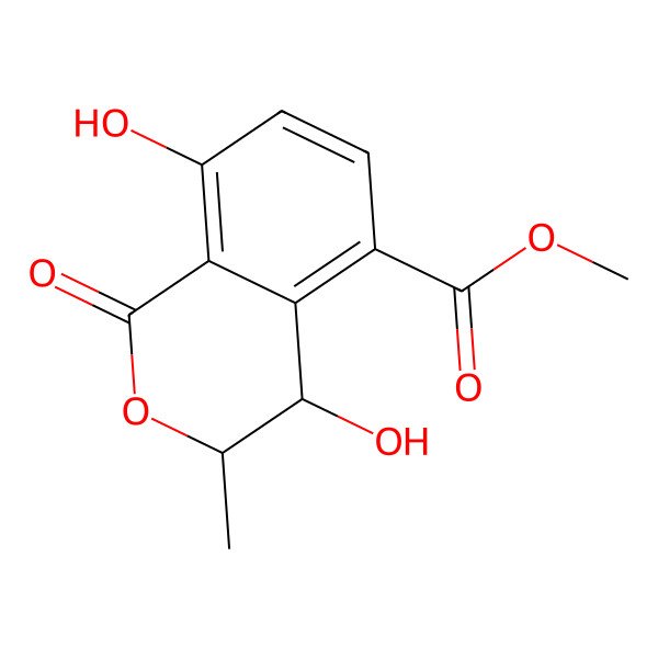 2D Structure of Methyl 4,8-dihydroxy-3-methyl-1-oxo-3,4-dihydroisochromene-5-carboxylate 2D Structure of Methyl 4,8-dihydroxy-3-methyl-1-oxo-3,4-dihydroisochromene-5-carboxylate