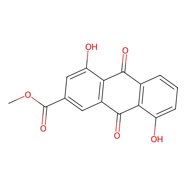 2D Structure of Methyl 4,8-dihydroxy-9,10-dioxoanthracene-2-carboxylate