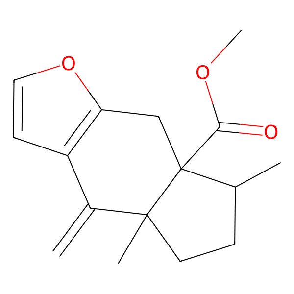 2D Structure of Methyl 4a,7-dimethyl-4-methylidene-5,6,7,8-tetrahydrocyclopenta[f][1]benzofuran-7a-carboxylate