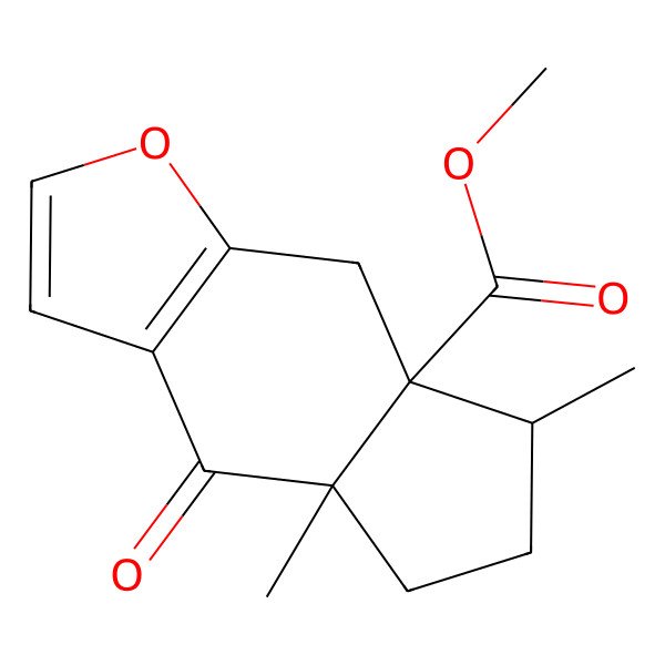 2D Structure of Methyl 4a,7-dimethyl-4-oxo-5,6,7,8-tetrahydrocyclopenta[f][1]benzofuran-7a-carboxylate