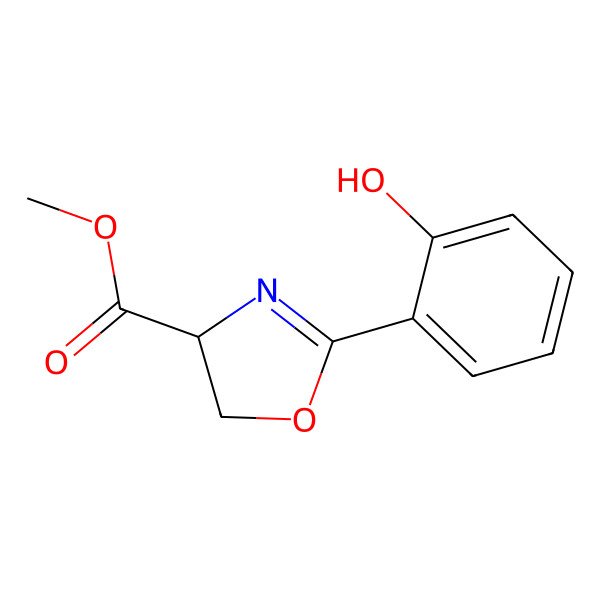 2D Structure of methyl (4R)-2-(2-hydroxyphenyl)-4,5-dihydro-1,3-oxazole-4-carboxylate