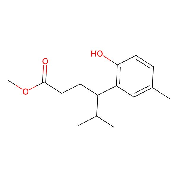 2D Structure of methyl (4R)-4-(2-hydroxy-5-methylphenyl)-5-methylhexanoate