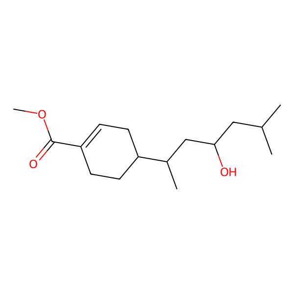 2D Structure of methyl (4R)-4-[(2R,4R)-4-hydroxy-6-methylheptan-2-yl]cyclohexene-1-carboxylate