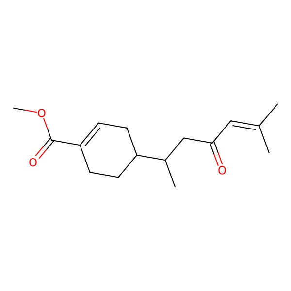 2D Structure of methyl (4R)-4-[(2S)-6-methyl-4-oxohept-5-en-2-yl]cyclohexene-1-carboxylate