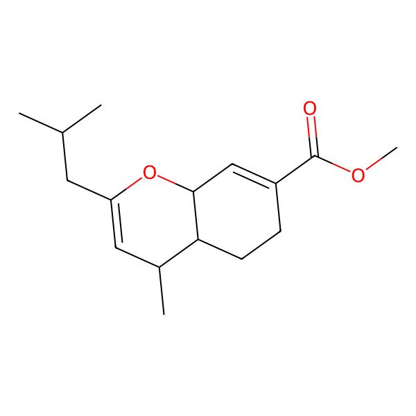 2D Structure of methyl (4R,4aS,8aS)-4-methyl-2-(2-methylpropyl)-4a,5,6,8a-tetrahydro-4H-chromene-7-carboxylate