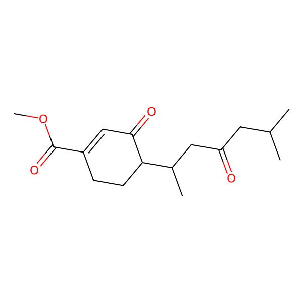 2D Structure of methyl (4S)-4-[(2R)-6-methyl-4-oxoheptan-2-yl]-3-oxocyclohexene-1-carboxylate