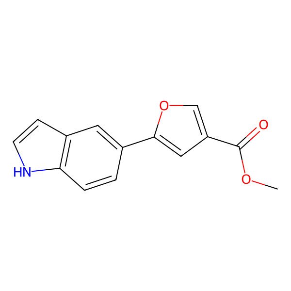 2D Structure of methyl 5-(1H-indol-5-yl)furan-3-carboxylate 2D Structure of methyl 5-(1H-indol-5-yl)furan-3-carboxylate