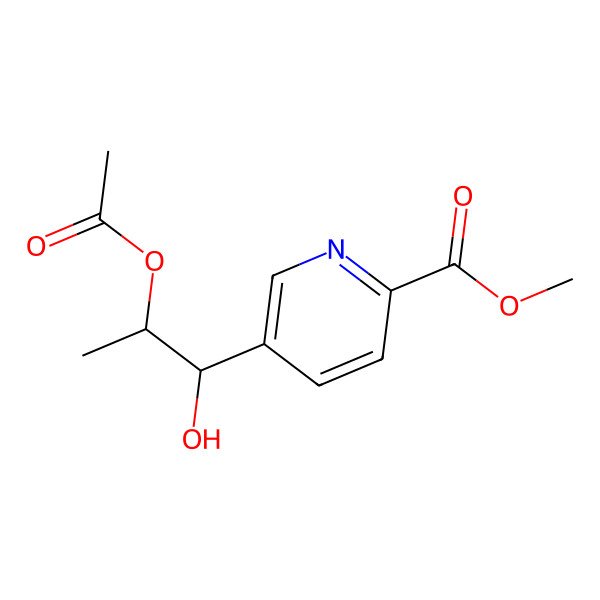 2D Structure of Methyl 5-(2-acetyloxy-1-hydroxypropyl)pyridine-2-carboxylate
