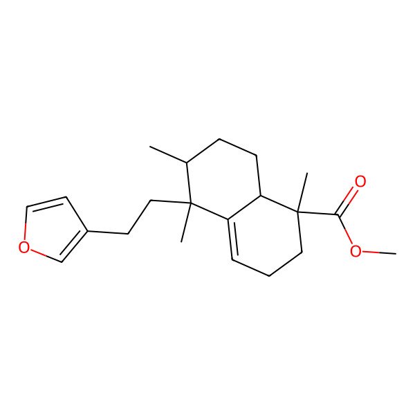 2D Structure of Methyl 5-[2-(furan-3-yl)ethyl]-1,5,6-trimethyl-2,3,6,7,8,8a-hexahydronaphthalene-1-carboxylate
