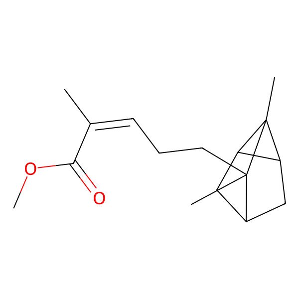 2D Structure of Methyl 5-(2,3-dimethyl-3-tricyclo[2.2.1.02,6]heptanyl)-2-methylpent-2-enoate