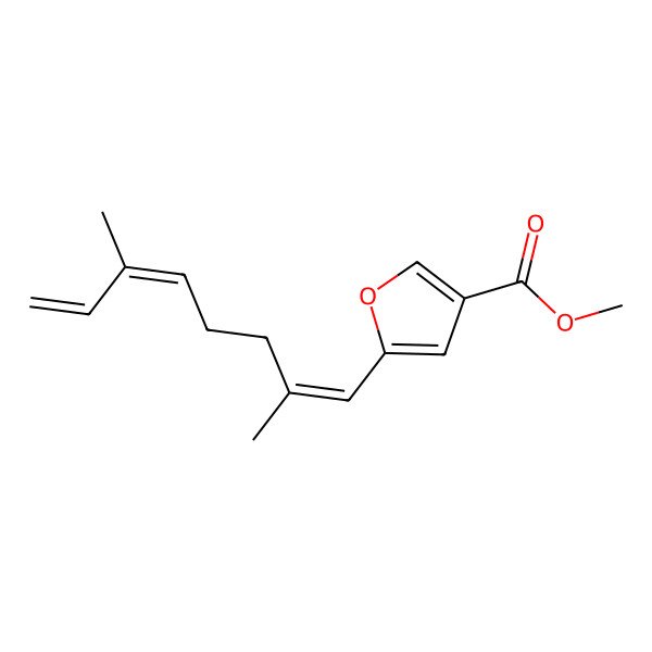 2D Structure of Methyl 5-(2,6-dimethylocta-1,5,7-trienyl)furan-3-carboxylate