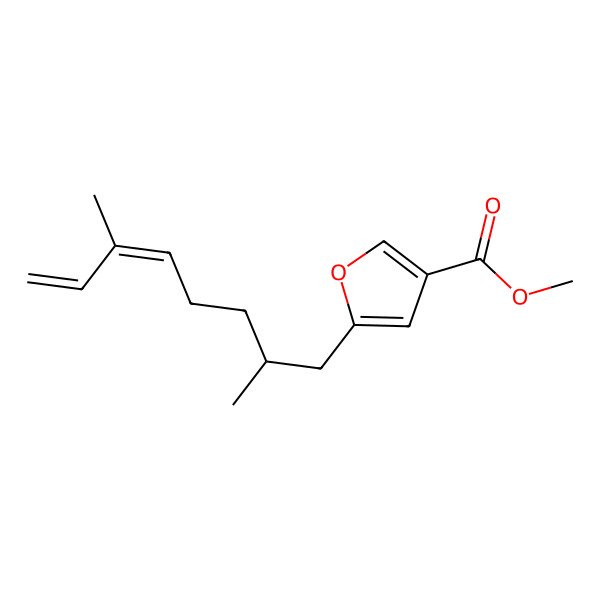 2D Structure of Methyl 5-(2,6-dimethylocta-5,7-dienyl)furan-3-carboxylate