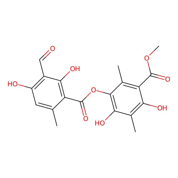 2D Structure of Methyl 5-(3-formyl-2,4-dihydroxy-6-methylbenzoyl)oxy-2,4-dihydroxy-3,6-dimethylbenzoate