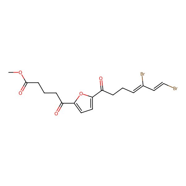 2D Structure of methyl 5-[5-[(4Z,6Z)-5,7-dibromohepta-4,6-dienoyl]furan-2-yl]-5-oxopentanoate