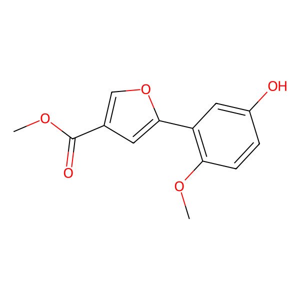 2D Structure of Methyl 5-(5-hydroxy-2-methoxyphenyl)furan-3-carboxylate