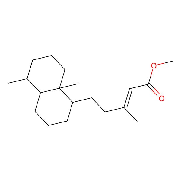 2D Structure of methyl 5-(5,8a-dimethyl-2,3,4,4a,5,6,7,8-octahydro-1H-naphthalen-1-yl)-3-methylpent-2-enoate