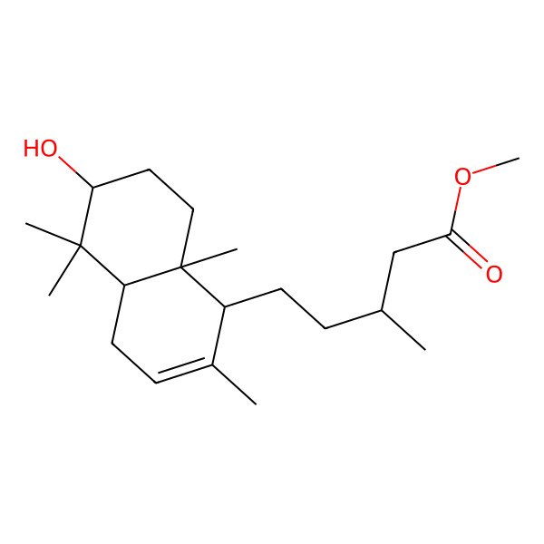2D Structure of Methyl 5-(6-hydroxy-2,5,5,8a-tetramethyl-1,4,4a,6,7,8-hexahydronaphthalen-1-yl)-3-methylpentanoate