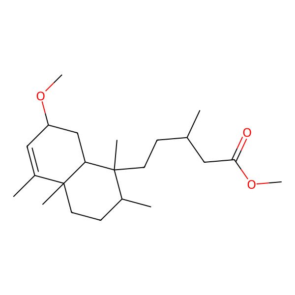 2D Structure of Methyl 5-(7-methoxy-1,2,4a,5-tetramethyl-2,3,4,7,8,8a-hexahydronaphthalen-1-yl)-3-methylpentanoate