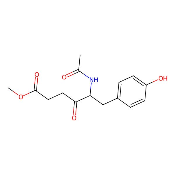 2D Structure of Methyl 5-acetamido-6-(4-hydroxyphenyl)-4-oxohexanoate