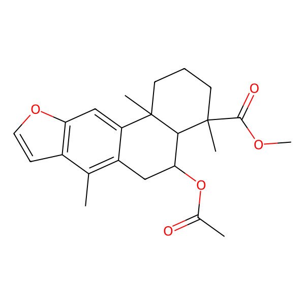 2D Structure of Methyl 5-acetyloxy-4,7,11b-trimethyl-1,2,3,4a,5,6-hexahydronaphtho[2,1-f][1]benzofuran-4-carboxylate