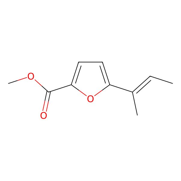 2D Structure of Methyl 5-but-2-en-2-ylfuran-2-carboxylate