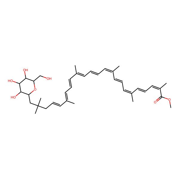 2D Structure of Methyl 5-glucosyl-5,6-dihydro-apo-4,4'-lycopenoate