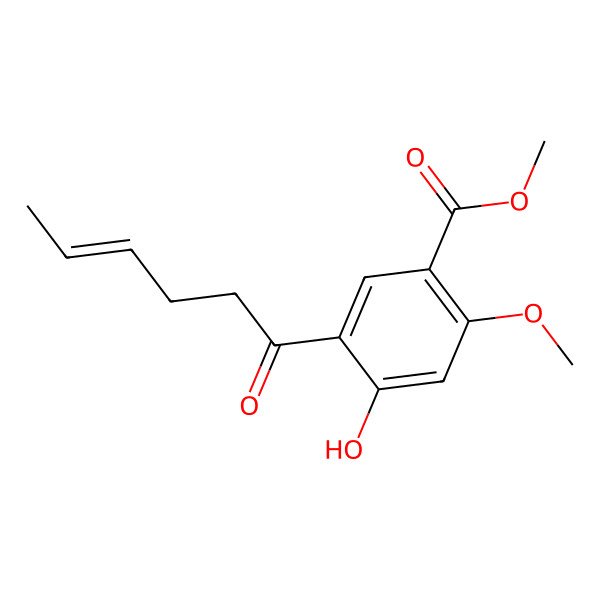 2D Structure of Methyl 5-hex-4-enoyl-4-hydroxy-2-methoxybenzoate