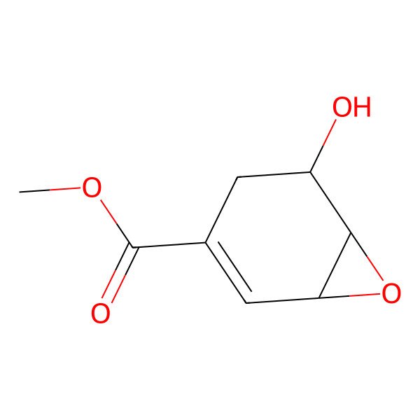 2D Structure of Methyl 5-hydroxy-7-oxabicyclo[4.1.0]hept-2-ene-3-carboxylate