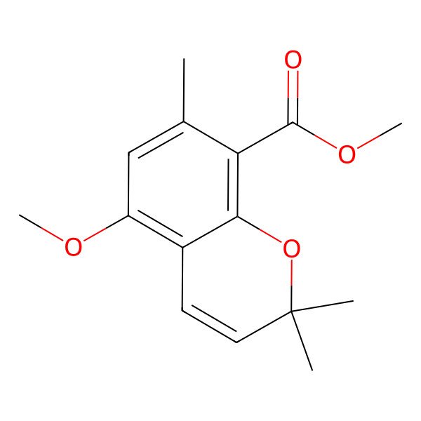 2D Structure of Methyl 5-methoxy-2,2,7-trimethylchromene-8-carboxylate