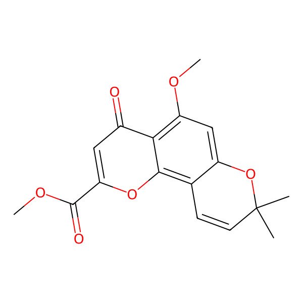 2D Structure of Methyl 5-methoxy-8,8-dimethyl-4-oxopyrano[2,3-h]chromene-2-carboxylate
