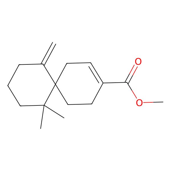 2D Structure of Methyl 5,5-dimethyl-1-methylidenespiro[5.5]undec-9-ene-9-carboxylate